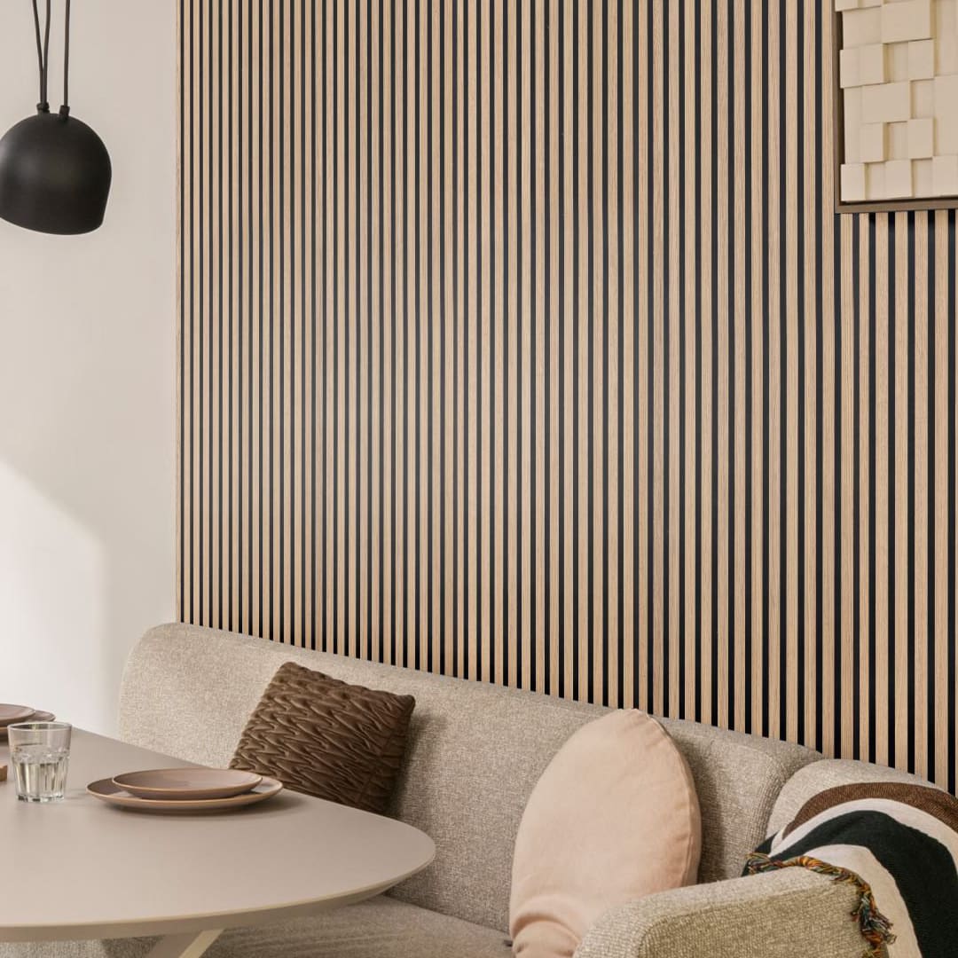 Silentlines lattenwand licht eiken