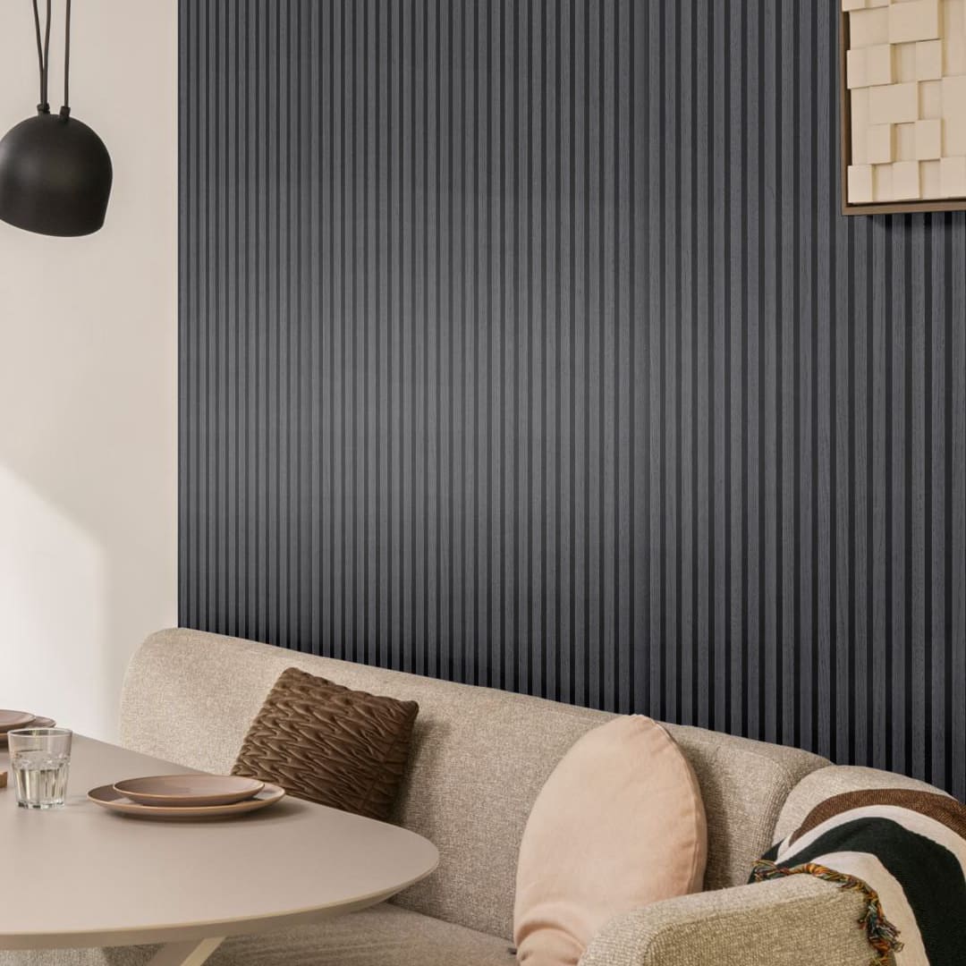 Silentlines lattenwand zwart eiken