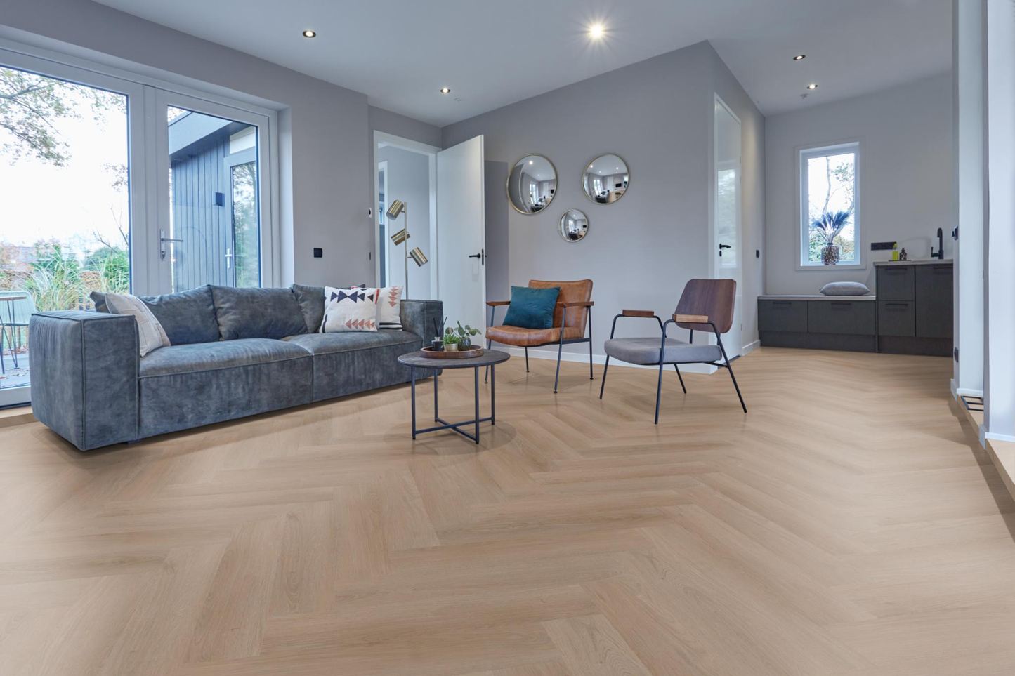 P645 visgraat click dark oak